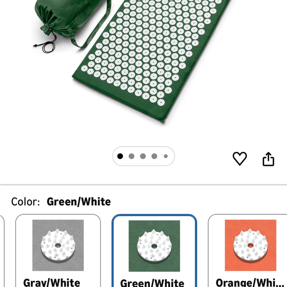 Green and White Acupressure Mat Set